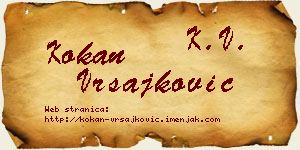 Kokan Vrsajković vizit kartica
